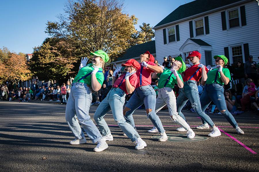 The annual Homecoming parade features bands, floats and skits sponsored by campus and community organizations and businesses. (Photo by Abigayle Rush/Northwest Missouri State University)